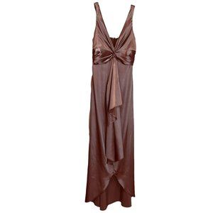 Marina Satin Cascading Ruffle Dress Size 10